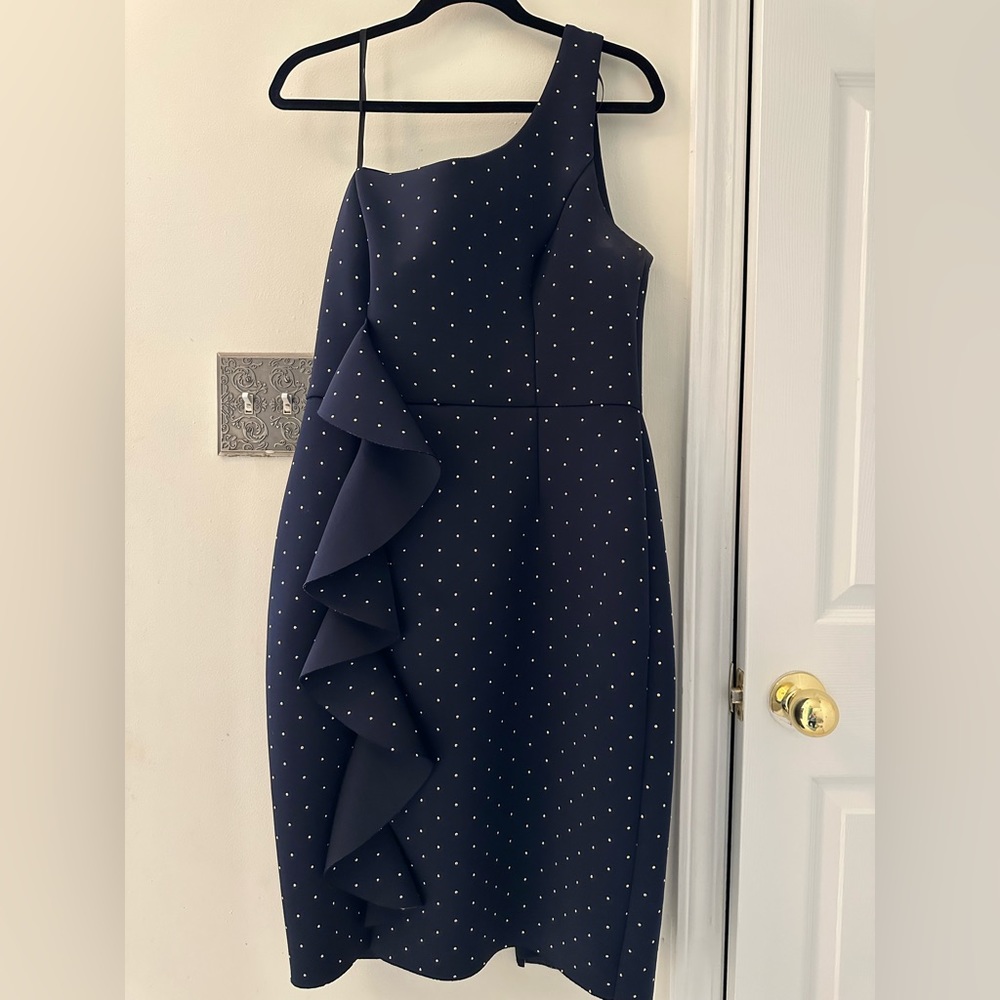 Navy with gold studs Betsy & Adam dress. Size 14